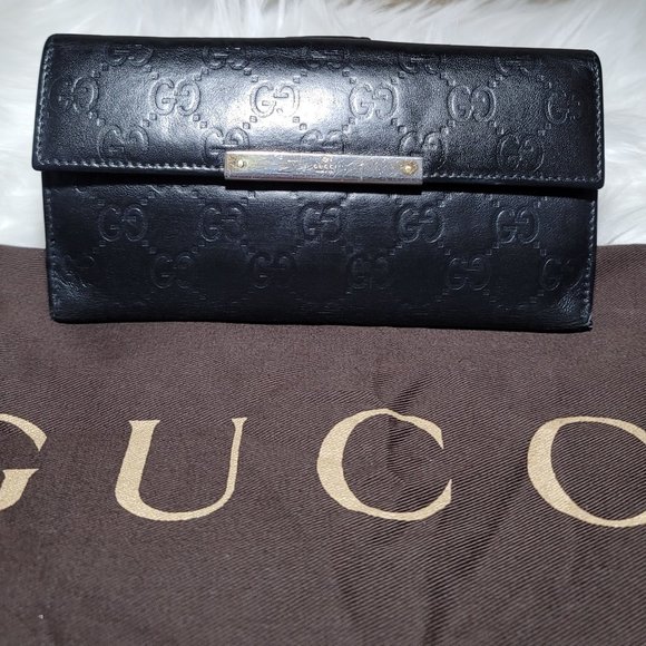 Authentic Gucci GG Monogram Leather Continental Wallet - Picture 1 of 15